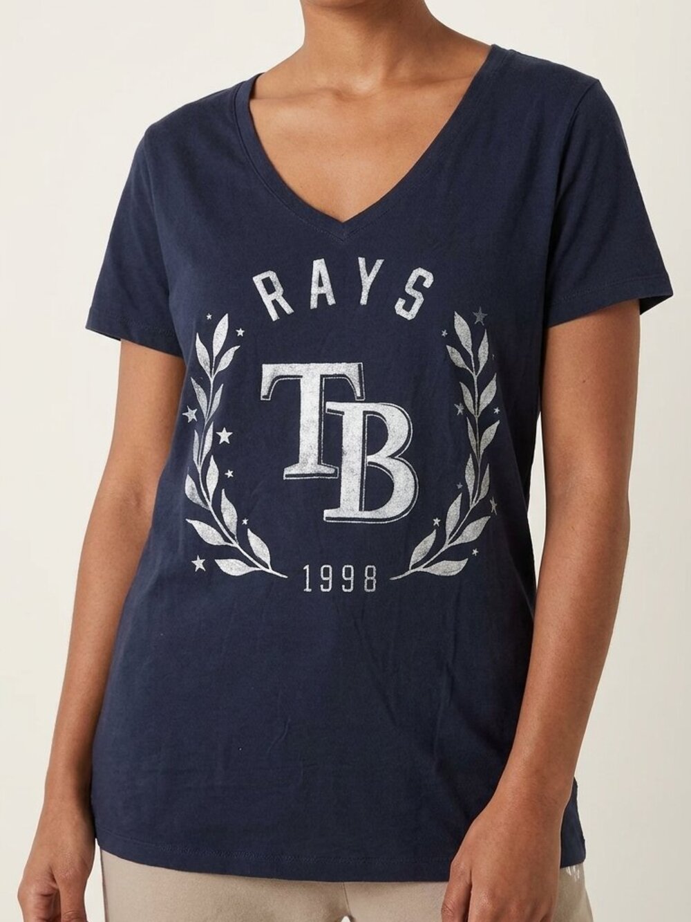 PINK Victoria’s Secret Tampa Bay Rays V-Neck T-Shirt Women’s Medium MLB
